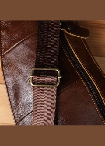 Мужская сумка с большим количеством карманов из натуральной кожи 22962 Коричневый Vintage (348358979)