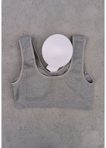 Сірий топ топ в рубчик на широких брителях No Brand без кісточок