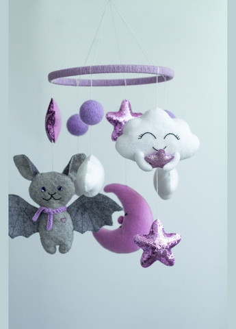 Дитячий музичний мобіль на ліжечко для немовлят WooolyWool «Лавандовий» з 35 мелодіями No Brand (342757987)