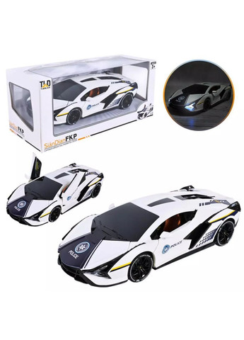 Полицейская гоночная машинка со световыми эффектами на батарейках - No Brand 607A (371927122)