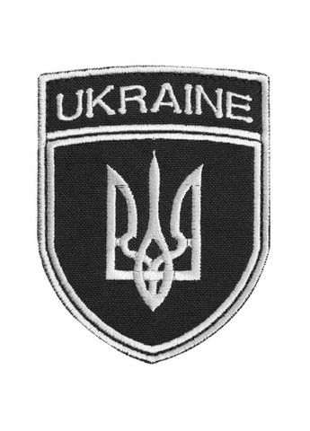 Шеврон нашивка на липучці налевий Тризуб України UKRAINE, вишитий патч 7х9 см IDEIA (275870512)