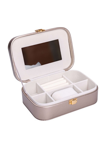 Ящик-органайзер для украшений с накидным замком 20х14х7 см, серебряный Yiwu (328440346)