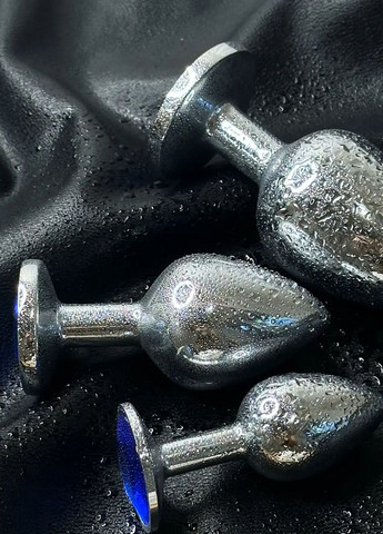 Анальна пробка металева розмір M синій No Brand (316663108)