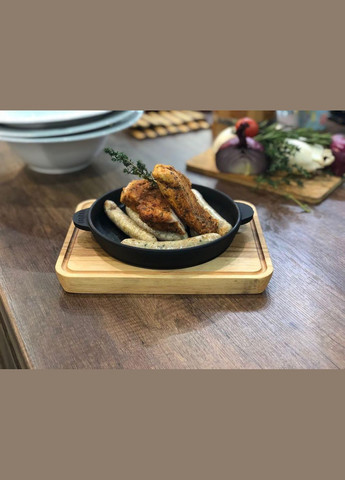 Сковорода чугунная на доске 16 см. Н-1625-Д Brizoll (336881019)