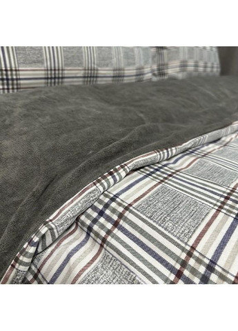 Ексклюзив: постільна білизна євро (Сатин/Велюр). Розкішний комплект сірого кольору 200*230 см. No Brand (370710012)