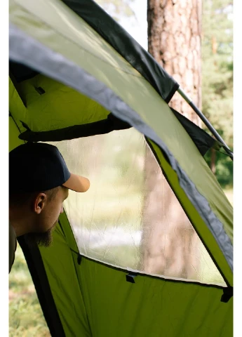 Палатка Tramp Bell 4 (V3) четырехместная 2-х комнатная 13,5 кг Дюрапол оливковый No Brand (401270341)