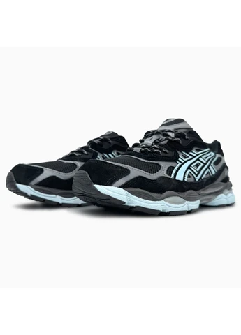 Черные демисезонные кроссовки мужские asics nyc black/mint асикс гель нюк черные No Brand
