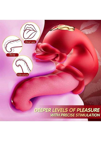 Двойной вибратор язык Vibratex 10 режимов вибрации и 10 режимов лизания No Brand (370203688)