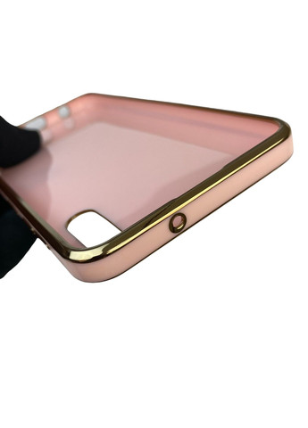 Чохол для Galaxy A10 (SM-A105F) з кільцем-підставкою із золотою окантовкою на самсунг а10 пудровий gs1 Samsung (366233054)