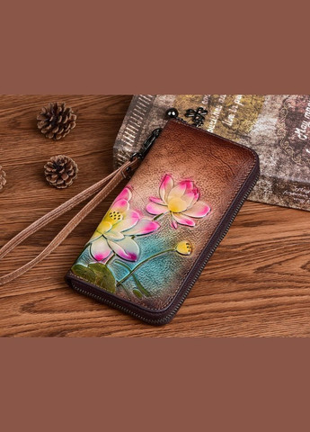 Кошелек клатч женский из натуральной кожи тисненый цветок красивый стильный модный Me 88006 (336550967)