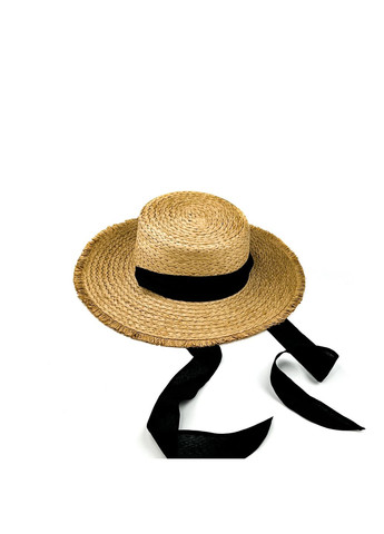 Шляпа канотье женская бумага бежевая НУРАЙ LuckyLOOK 470-965 (294977546)