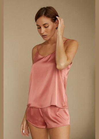 Рожева всесезон шовкова піжама із шортами майка + шорти Forly Kimberly SH0011-95-78 rose