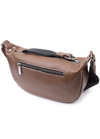 Жіноча сумка з натуральної шкіри через плече з незвичайним бігунком брелок 22619 Коричнева Vintage (329198992)