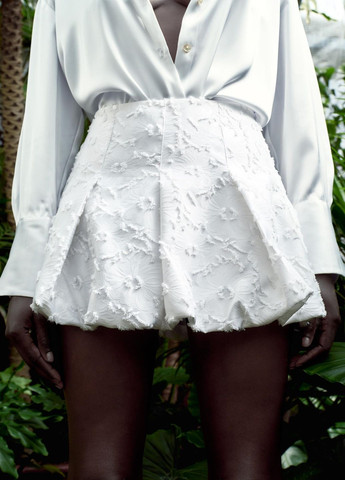 Белая праздничный с абстрактным узором юбка Zara