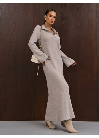 Сіра сукня 15352 сіра ISSA PLUS однотонна