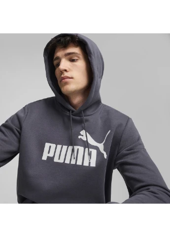 Сірий толстовка essentials big logo men's hoodie Puma однотонний (299307413)