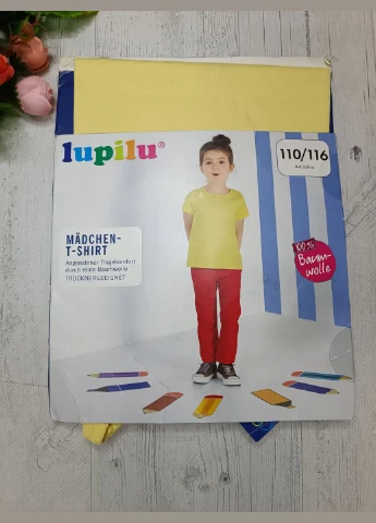 Жовта літня футболка для дівчинки Lupilu