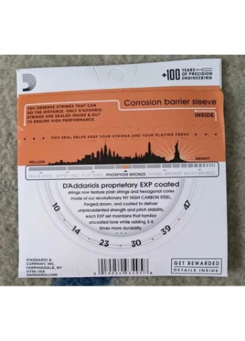 EXP15 Phosphor Bronze для акустической гитары (.010) D'Addario (391551559)