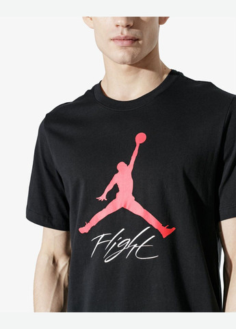 Чорна футболка чоловіча jumpman flight ao0664010 чорна Jordan