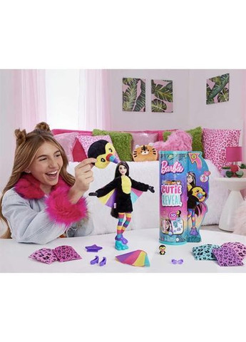 Кукла Cutie Reveal Друзья из джунглей Тукан, 29 см () Barbie HKR00 (370498955)