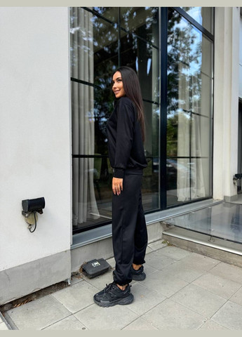 Женский спортивный костюм из трикотажа черного цвета 29186 Fashion (302214930)