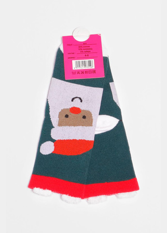 Носки детские с новогодним принтом зеленого цвета Let's Shop (305054198)