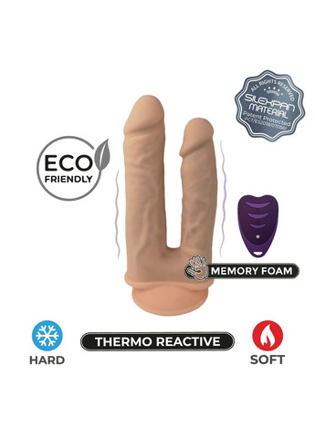 Подвійний фалоімітатор з вібрацією Double Gusto Vibro Flesh (Model 1 size 8" & 7") + LRS, діаметр 4,5 см та 3,7 см Silexd (335388227)