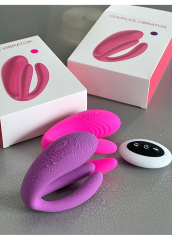 Жіночий вібратор з вусиками для двох з пультом управління стимуляція клітора ануса сосків No Brand (339092232)