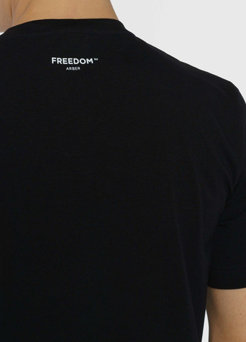 Чорна футболка чоловіча freedom чорна Arber T-SHIRT FF19