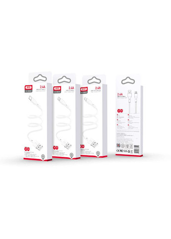 Кабель NB230 USB - Lightning (M/M), 2.4 A, 1 м, White (NB230-AI.white) XO (336957373)