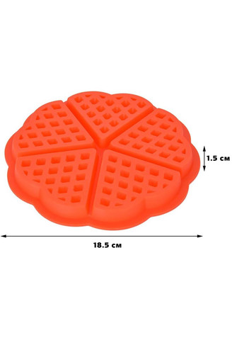 Силиконовая форма для выпечки вафель Сердце Оранжевый Kitchen Master (293940465)