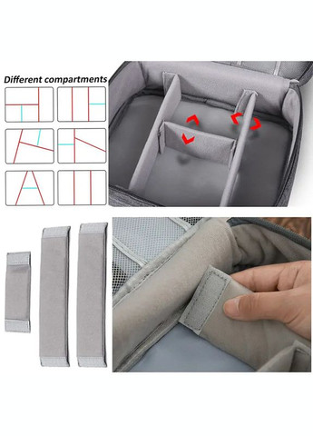 Дорожный органайзер для гаджетов, проводов и кабелей, зарядных устройств, косметики. Серый Unbranded (341288531)