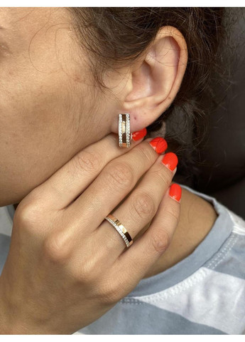 Сережки із срібла та золота Silver Style (367113106)