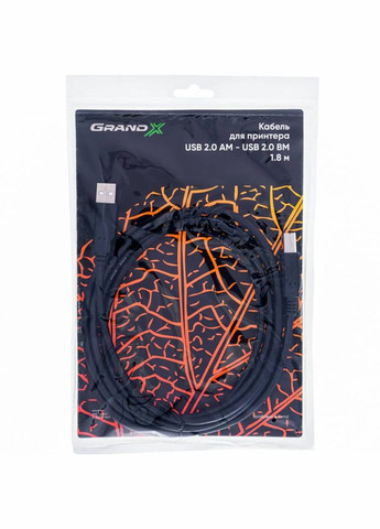 Кабель для принтера USB 2.0 AM/BM 1.8m (PR-18) Grand-X (316534850)