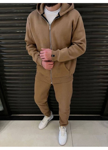 Темно-бежевий демісезонний чоловічий спортивний костюм (толстовка на блискавці + штани) брючний Україна