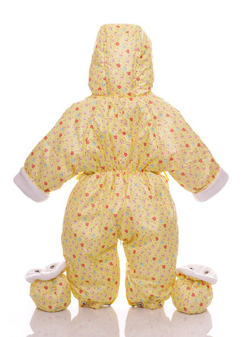 Комбинезон Трансформер для девочки на флисе в сердечко желтый 86 см (40757) BABYKROHA (297197819)