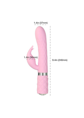 Розкішний кролик з ротацією та вібрацією Lively Pink, кристал Сваровскі, потрійний відро Pillow Talk (295262127)