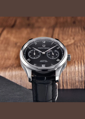 PD-1772 Silver-Black механический с автоподзаводом сasual, классический Pagani Design (342323208)