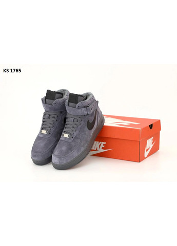 Сірі Осінні кросівки чоловічі nike air force 1 07 high gray найк аір форс 1 преміум No Brand
