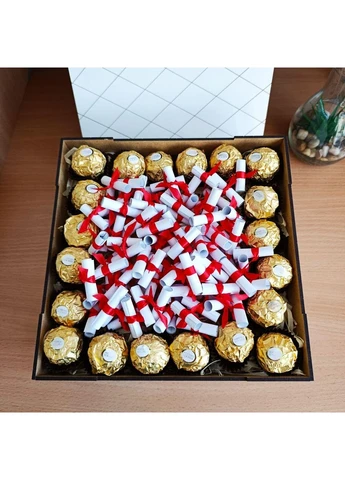 Подарунковий бокс з цукерками Ferrero та 101 причиною чому я тебе кохаю для дівчини або хлопця на день закоханих 8 березня No Brand (397578538)