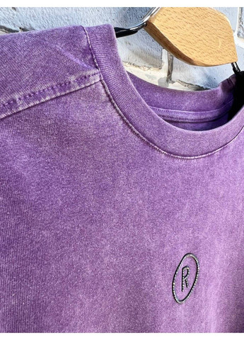 Футболка женская A-N 02517 вареная аппликация буква "R" из камней впереди средней длины one size No Brand - (315589179)