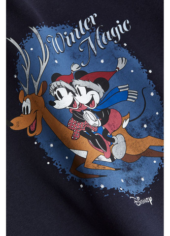 ТОЛСТОВКА С МОТИВОМ женская синяя H&M (369335365)