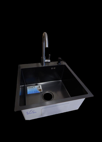 Кухонная мойка 4-в-1 (комплект) HM 50х50 NANO BLACK PVD (3.0/1.0 мм) Kraft (347324559)