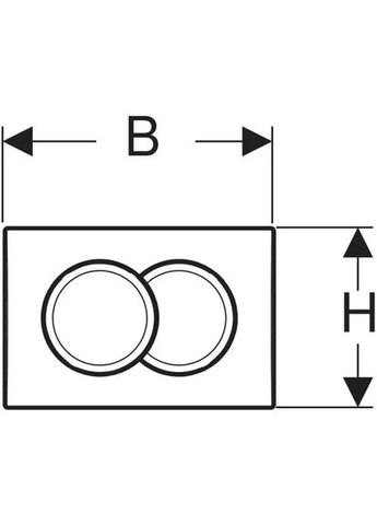 Клавіша подвійного змиву,пластик,глянцевий хром, DELTA 115.107.21.1 Geberit (361446877)