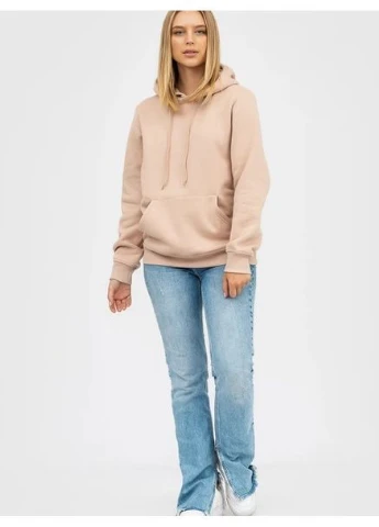 Женская кофта 3xl с капюшоном и карманами бежевая No Brand (391487764)
