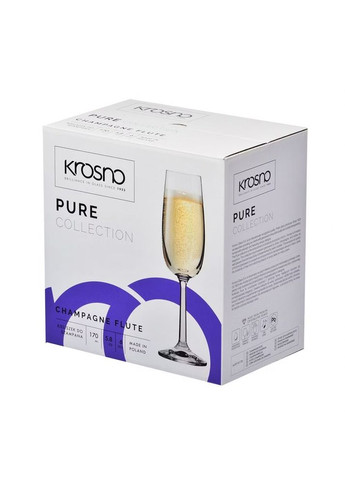 Набір келихів для шампанського PURE 170мл х 6шт (KROS-788968) Krosno (317352135)