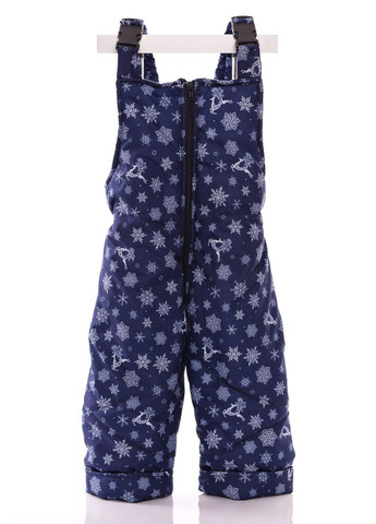 Синий зимний комбинезон на холлофайбере для мальчика со снежинкой бэбик темно синий 80 см (51359) BABYKROHA
