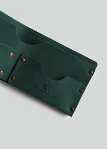 Гаманець на заклепках Величний беркут натуральна шкіра Crazy horse з відділеннями для карток Зелений Turtle (302660194)