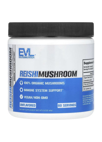 Экстракт гриба рейши Reishi Mushroom 60 g EVLution Nutrition (292555764)