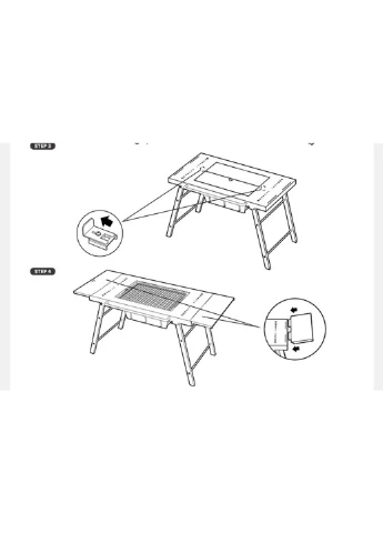 Стіл для барбекю Naturehike CNK2350CF018 сталевий Чорний No Brand (332635855)